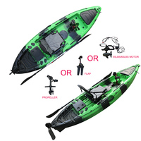 Kayak de pêche 2024, 10,5 pieds, système de propulsion à pédales, prêt pour moteur électrique, PE CE, kayak en plastique pour une personne