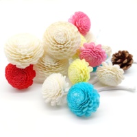 4.5cm 6cm diffuseur de roseaux fleur faite à la main couleur jaune fleur en bois Sola