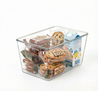 Boîtes de rangement empilables transparentes avec couvercles, boîtes de rangement en plastique de grande capacité avec poignées