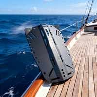 Plaque dorsale technique de plongée sous-marine en alliage d'aluminium anodisé dur sur mesure, de qualité marine, résistante à la corrosion, usinée CNC