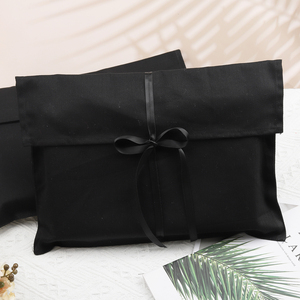 Custom Logo Printed <b>Envelope</b> Hats Gift Packaging Cotton Bag With Ribbon Black Cotton Herringbone Clothes Shoes <b>Envelope</b> Dust Bag - Product Image 6