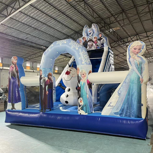 <span class=keywords><strong>Castillo</strong></span> inflable comercial para alquiler en fiestas, modelo <span class=keywords><strong>Frozen</strong></span>, con tobogán y zona de saltos, con temática de princesas. - Product Image 1