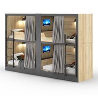 Capsule de dortoir insonorisée en bois, lits superposés doubles, chambre d'étudiant moderne, Sleepbox pour hôtel, hôpital, appartement