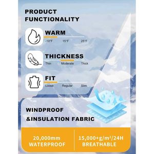 Pantalons de ski amples pour hommes et femmes, imperméables 20K 15K, respirants, unisexes, vêtements de neige pour adultes - Product Image 6