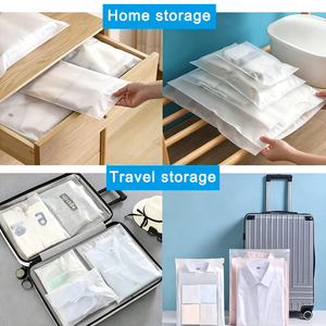 Sac d'emballage <span class=keywords><strong>pour</strong></span> vêtements en polyéthylène transparent givré avec fermeture éclair personnalisée, imprimé sur mesure, <span class=keywords><strong>pour</strong></span> t-shirt - Product Image 4