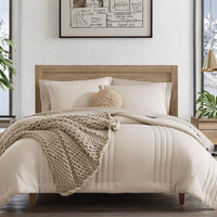 Parure de lit moderne sur mesure pour lit Queen Size, 4 pièces, toutes saisons, avec couette matelassée tissée, housse de couette moelleuse et chaude, unie, 200 fils/cm²