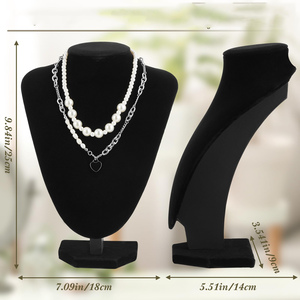 12 PCS đen Nhung Vòng cổ đứng hiển thị đồ trang sức Bust hiển thị đứng Vòng cổ hiển thị đứng đồ trang sức đạo cụ nhiếp ảnh - Product Image 2