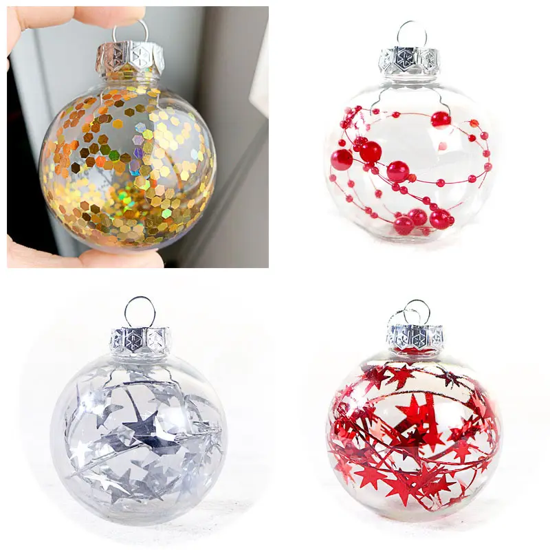 Clear Snuisterij Decoratieve Xmas Transparant Glas Ballen Kerstboom Ornamenten
