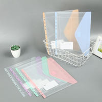 Sacs de rangement pour dossiers en plastique pailleté, 6 pièces, avec bouton-pression, pochettes transparentes pour documents, pour le bureau, l'école et l'organisation en voyage