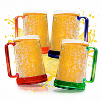 Gel congélateur à double paroi de 16oz avec logo de marque personnalisé tasses à bière rafraîchissantes en plastique pour bar de fête mariage camping