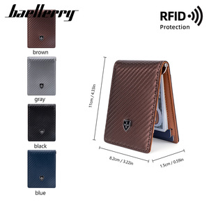 Baellerry Men's Card Holder <b>RFID</b> Protection Credit Card <b>Wallet</b> With Cash Slot Gray - Product Image 4