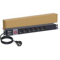 Euro 220V 240V 16A 8 voies prises d'extension d'alimentation unité de Distribution serveur Rack 1U 19 pouces PDU standard