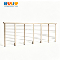 HJ Rampe de câble de balcon pour clôture de terrasse intérieure et extérieure Balustrade en métal pour escalier Rampe de pont de câble en acier inoxydable