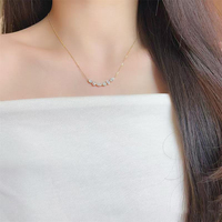 Set di Collane con Forme Irregolari Fantasiose in Oro Giallo 18K con Diamanti Creati in Laboratorio, Ciondoli di Moda, Gioielli di Design per Donne