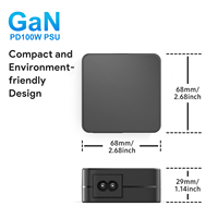 Adaptor Daya USB C PD 100W Charger Tipe C dengan 2 Port Pengisian Daya 65W dan 45W
