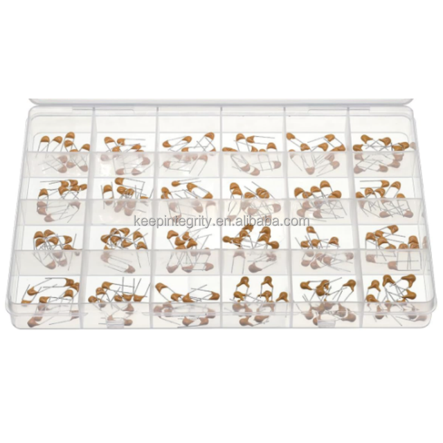 24 Values = 240pcs/480pcs/600pcs Monolithic Ceramic Capacitor Assortment Kit 50V 10pF ~ 10uf Ceramic Capacitors