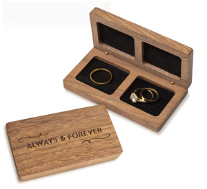 FORTE Manufacturer Custom Luxury Personalized Wooden Jewelry Box Walnut Wooden <b>Ring</b> Box Weeding Engagement Wood <b>Couple</b> <b>Ring</b> Box - Product Image 6
