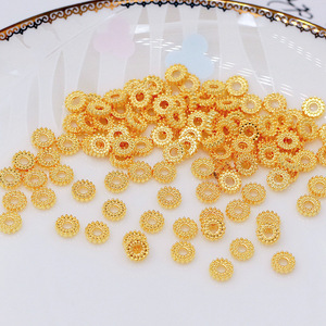 Separadores de cuentas redondos de 6 mm chapados en oro de 18 quilates para la fabricación de pulseras, componentes de joyería DIY - Product Image 3
