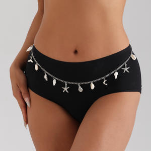 Summer Ocean Beach Style Shell Starfish Conch Pendentif Chaîne de taille Femmes <span class=keywords><strong>Layd</strong></span> Chaînes de corps Ceinture Accessoires Femme - Product Image 3