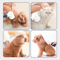 Sèche-cheveux 3-en-1 pour chiens et chats, portable, avec protection contre la surchauffe, température réglable, brosse lissante pour chiens de petite/moyenne taille