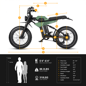 Bici Elettrica Fat Bike per Pendolarismo Urbano, Batteria al Litio 48V, Disponibile in Magazzino USA - Product Image 3
