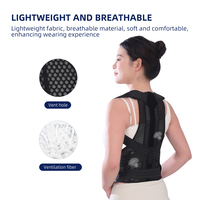 Correcteur de posture dorsal pour hommes et femmes, en maille respirante, redresseur d'épaules, soutien pour la cyphose avec armature en os de dragon, réglable