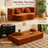 Sofá Cama Convertible 2 en 1 al por Mayor, Futón Plegable para Suelo, Sofá Modular Extraíble, Colchón sin Estructura, Muebles de Sofá