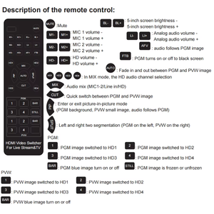 FJGEAR Switcher Video HDMI a 4 Canali con Monitor da 5 Pollici, Mixer Multi-Vista a 4 Vie per Streaming e Trasmissioni - Product Image 5