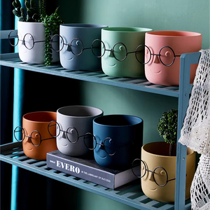 Vasi <span class=keywords><strong>per</strong></span> <span class=keywords><strong>Piante</strong></span> Succulente a Forma di Viso in Stile Nordico, Portafiori in Ceramica <span class=keywords><strong>per</strong></span> Decorazione Casa - Product Image 5