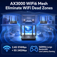 Routeur Wi-Fi 6 d'occasion, double bande 2.4G/5G, OpenWrt Mesh AX3000, Wi-Fi 6 extérieur, 1GE WAN + 3GE LAN, Tp-link Wavlink