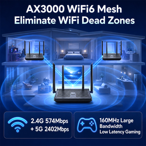 Routeur Wi-Fi 6 d'occasion, double bande 2.4G/5G, OpenWrt Mesh AX3000, Wi-Fi 6 extérieur, 1GE WAN + 3GE LAN, Tp-link Wavlink - Product Image 2