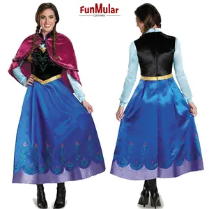 Vestido Princesa Funmular para Mulheres Traje Elsa Anna Halloween Cosplay Halloween Christmas