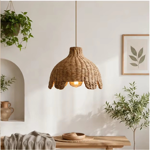 Woven Bamboo Rattan Pendant Lightshade Natural Wabi Sabi Decorative Hood Bedroom China Ceiling Lamp For Sale - Product Image 2