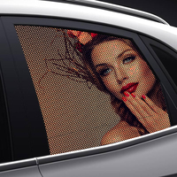Fenêtre en verre spectacle voiture fenêtre arrière teinte publicité vinyle simple autocollants transparents voir à travers le Film vision à sens unique Film personnalisé
