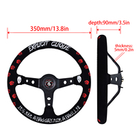 Volant de course sport universel 350 mm en suède style JDM personnalisé avec broderie pour voiture