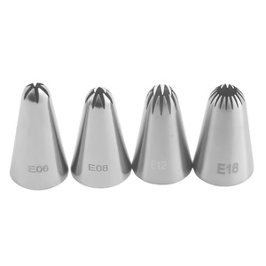 Rose Piping Tips 4 Piece Set Stainless Steel Medium Size For Butter Piping <b>Cake</b> <b>Decorating</b> <b>Supplies</b> - Product Image 2
