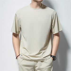 Camisetas para hombre y mujer, holgadas, informales, de cuello redondo, manga corta, al por mayor, personalizadas, de color sólido, a la moda en Europa y América. - Product Image 1