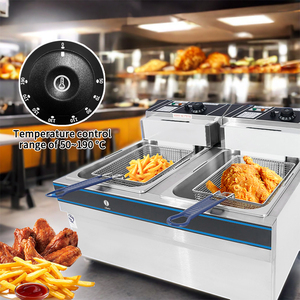 ขายร้อนถังคู่เชิงพาณิชย์ปลาโดนัทไก่มันฝรั่งทอด<span class=keywords><strong>เครื่อง</strong></span>ทอดฝรั่งทอดไฟฟ้าทอดลึกอะไหล่ทอดน้ํามัน - Product Image 5