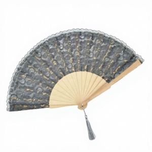 Abanicos Plegables de Tela con Encaje y Diseño Colorido, Ecológicos, Estilo Victoriano Español, para Bodas, Fiestas, Regalos, Adornos de Baile - Product Image 1