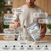 Créatine Ashwagandha certifiée HACCP ISO, étiquette propre, pure, en vrac, vente en gros, pour adultes, végétalienne, sans OGM, nutrition sportive, soulagement du stress