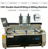 Machine de perçage et de fraisage CNC à double tête pour profilés aluminium, pour fenêtres et portes, avec localisation précise, faible bruit et alarme de panne