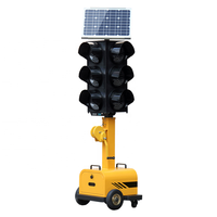 Feu de signalisation à LED pour panneau PCB Télécommande routière Feu de signalisation solaire portable avec panneau solaire