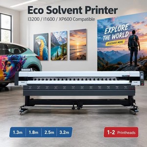 เครื่องพิมพ์อิงค์เจ็ทแบบ Eco Solvent ขนาด 1.3 ม. 1.8 ม. 2.5 ม. 3.2 ม. หัวพิมพ์เดี่ยว/คู่ สำหรับงานพิมพ์ขนาดใหญ่ พิมพ์วัสดุเฟล็กซ์ แบนเนอร์ ไวนิล ขายส่ง - Product Image 1