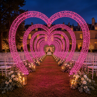 Arche lumineuse géante en forme de cœur à LED, résistante aux intempéries, pour mariage, fête, parc à thème, décoration festive commerciale
