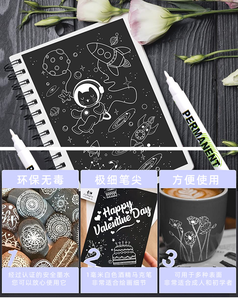 12 pezzi, Set di <span class=keywords><strong>pennarelli</strong></span> <span class=keywords><strong>per</strong></span> <span class=keywords><strong>pennarelli</strong></span> a inchiostro <span class=keywords><strong>bianco</strong></span> liscio, - Product Image 6