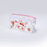 Sac à crayons en PVC personnalisé classique avec logo, étui à crayons transparent en PVC, trousse scolaire pour enfants, étui pour étudiants, garçons et filles