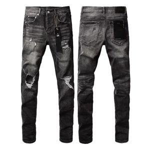 <span class=keywords><strong>Jeans</strong></span> di Alta Qualità di Marca di Lusso, <span class=keywords><strong>Jeans</strong></span> Elasticizzati Strappati Stile Hip Hop, Abbigliamento <span class=keywords><strong>Streetwear</strong></span> per Uomo - Product Image 4