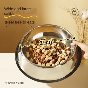 Büyük kapasiteli dayanıklılık için açık su besleme kasesi Pet paslanmaz çelik su gıda kedi köpek kase - Product Image 2