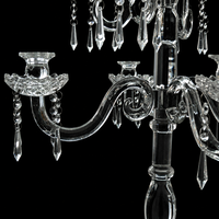 Candélabre à 9 bras en cristal argenté, fait main, écologique, pour mariage et Noël, avec motif imprimé UV, pour décoration de centre de table