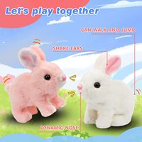 Lapin en peluche électronique interactif lapin rose avec sons et nez twitch cadeau pour les tout-petits anniversaire